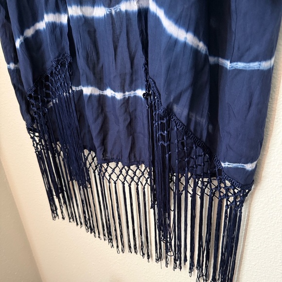 Neiman Marcus Tie-Dye Tassel Trim Cardigan Size Large - Picture 4 of 7